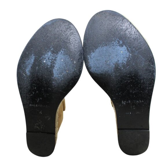 Balenciaga Noisette Jute Rope Track Three Strap Suede Espadrille Wedge Sandal - Picture 10 of 11